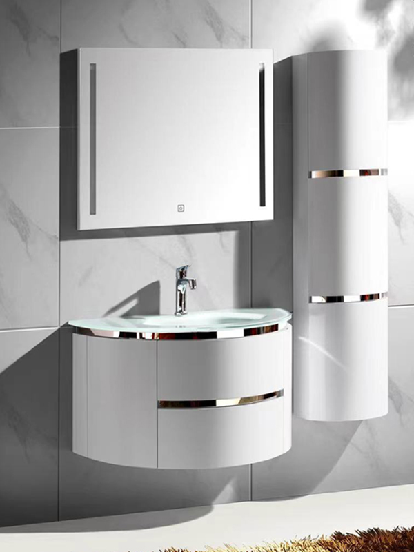 KP-5809 Mobile da bagno sospeso in PVC con lavabo in multistrato